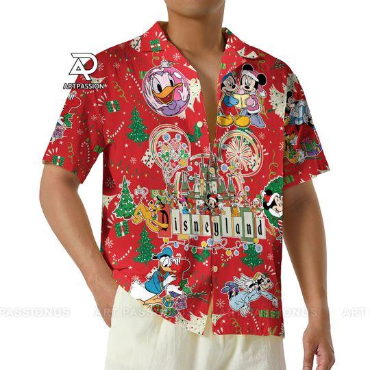Disneyland Christmas Hawaiian Shirt, Mickey and Friends Christmas Gift For Your Girlfriend Boyfriend Gift For Love Gift For Friend Best Valentine Present Holiday Gift