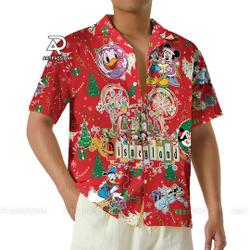 Disneyland Christmas Hawaiian Shirt, Mickey and Friends Christmas Gift For Your Girlfriend Boyfriend Gift For Love Gift For Friend Best Valentine Present Holiday Gift
