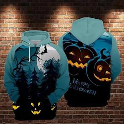 Creative Halloween Pumpkin 3D Hoodie , Scary Skull 3D Hoodie