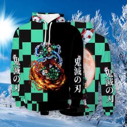 Cartoon tanjiror Women 3D Hoodie, Halloween, Thanksgiving