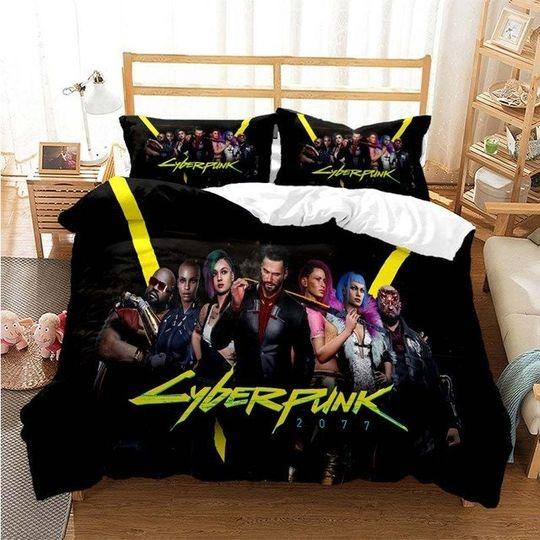 Cyberpunk 2077 duvet cover, Cyberpunk Bedding Set Gift For Your Girlfriend Boyfriend Gift For Love Gift For Friend Best Valentine Present Holiday Gift