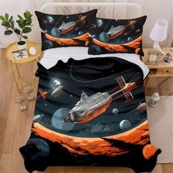 Stellar Rebirth 3pcs Comforter set Retro Future Space Bedding Set Gift For Your Girlfriend Boyfriend Gift For Love Gift For Friend Best Valentine Present Holiday Gift