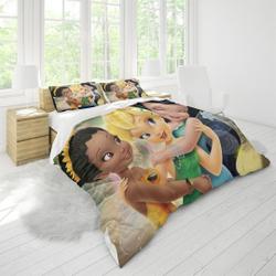 Disney Tinkerbell Three Piece Printed Fashion Pattern Bedding Set Gift For Your Girlfriend Boyfriend Gift For Love Gift For Friend Best Valentine Present Holiday Gift