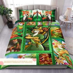 Robin Hood Bedding Set, Disney Robin Hood Duvet Set Gift For Your Girlfriend Boyfriend Gift For Love Gift For Friend Best Valentine Present Holiday Gift