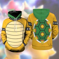 Mario Bowser 3D Print Hoodie, Super Mario Bros Cosplay 3D Hoodie
