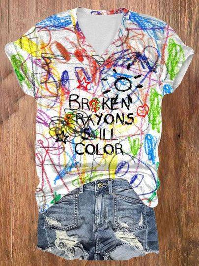 Broken Crayons Still Color 3D Tshirt Meaningful Gift For Family Gift For Boyfriend Valentine Gift