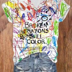 Broken Crayons Still Color 3D Tshirt Meaningful Gift For Family Gift For Boyfriend Valentine Gift