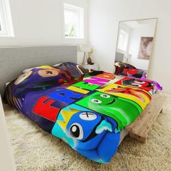 Rainbow Friends Duvet Cover in King, Queen Bedding Set Gift For Your Girlfriend Boyfriend Gift For Love Gift For Friend Best Valentine Present Holiday Gift