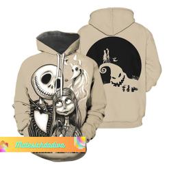 Halloween Gifts, Jack And Sally Hoodie, Nightmare Before Christmas Zip Hoodie