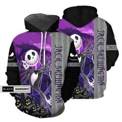 Halloween Jack Skellington Hoodie, Jack Skellington Zip Hoodie, Skellington Hoodie