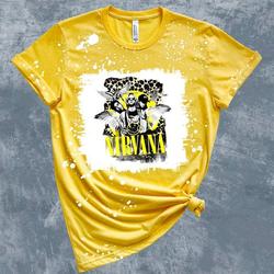 Vintage Nirvana Bleached T-Shirt, 80s Band T-Shirt Meaningful Gift For Family Gift For Boyfriend Valentine Gift
