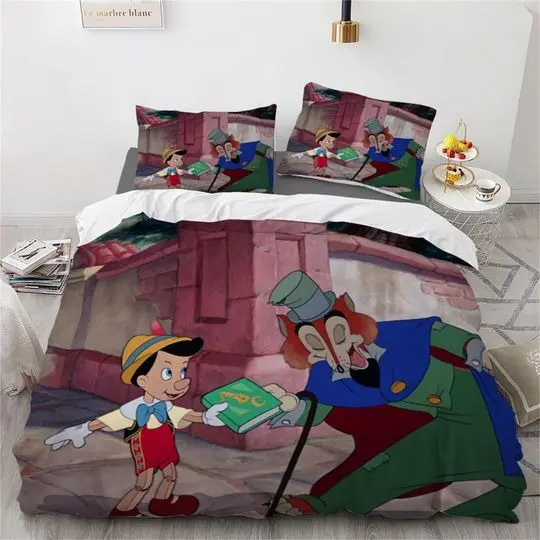 Disney Pinocchio Printing Three Piece Bedding Set Gift For Your Girlfriend Boyfriend Gift For Love Gift For Friend Best Valentine Present Holiday Gift