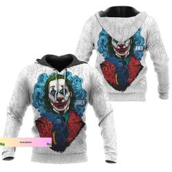 Halloween Joker Hoodies, Joker HaHaHa Zip Hoodie, Funny Joker