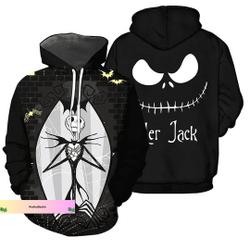 Halloween Her Jack Hoodies, Halloween Couple Nightmare Christmas 3D Hoodies