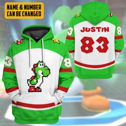 Mario Yoshi Full Over Print 3D Hoodie | Super Mario Yoshi Shirt