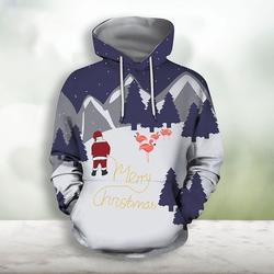 3D Santa Flamingo Merry Christmas Hoodie