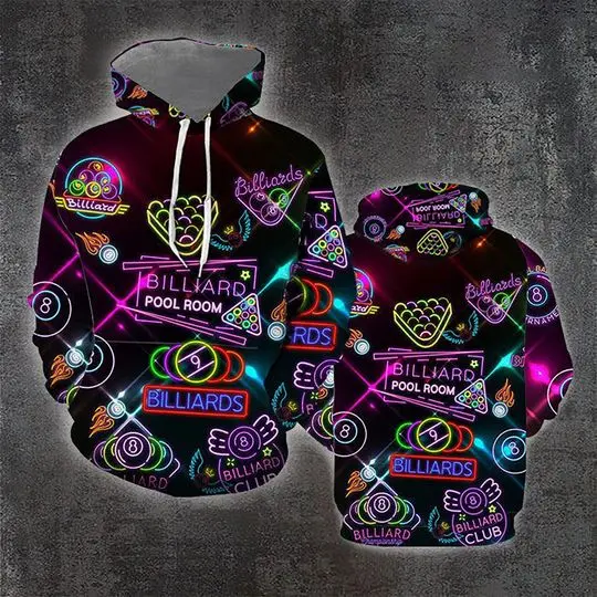 Billiard Neon 3D All Over Print Hoodie