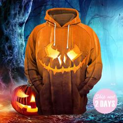 Pumpkin Halloween Unisex Hoodie, All Over Printe