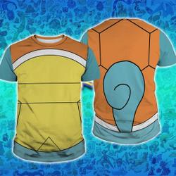 Squirtle All Over Print 3D Hoodie, Pokeball Squirtle Wartortle Blastoise Cosplay Costume Meaningful Gift For Family Gift For Boyfriend Valentine Gift