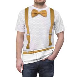 Allan Dance Night White Costume, Golden Suspenders Meaningful Gift For Family Gift For Boyfriend Valentine Gift