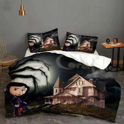 Halloween Custom Cincinnati Coraline Bedding Three-Piece Set PrintedGift For Your Girlfriend Boyfriend Gift For Love Gift For Friend Best Valentine Present Holiday Gift