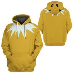 Electric Monster Costume 3D Hoodie Anime Thunderous Yellow Cosplay Hoodie