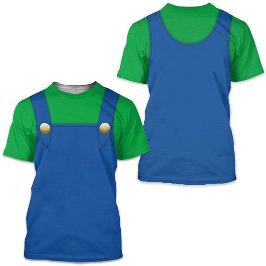 Green Blue Game Men Costume Shirt, Halloween Costume For Family Group T shirt Meaningful Gift For Family Gift For Boyfriend Valentine Gift