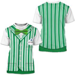 Green Striped Tie Character 3D Costume Cosplay Shirt Meaningful Gift For Family Gift For Boyfriend Valentine Gift
