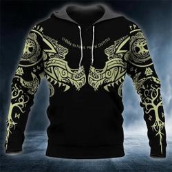 Black Dragons Viking Tattoo 3D Hoodie, 3D Hoodie Holiday Gift