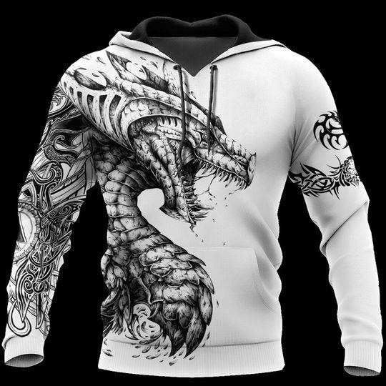 Tattoo And Dungeon Dragon 3D Hoodie, Birthday Gift, Dragon Hoodie, Hoodie Lovers Gift