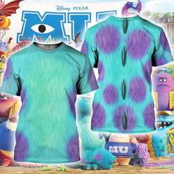 Monster Inc Costume Shirt, Funny Disney Monster Character Cosplay 3D Shirt Meaningful Gift For Family Gift For Boyfriend Valentine Gift