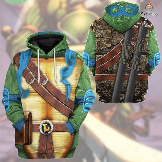 LeonardoTMNT Don Donnie Purple Cosplay, Sewer Samurai Leo 3D Hoodie
