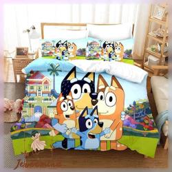 BlueyDad Family Bedding Set, BlueyDad Bedding Set, BlueyDadGift For Your Girlfriend Boyfriend Gift For Love Gift For Friend Best Valentine Present Holiday Gift