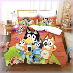 BlueyDad Family Bedding Set, BlueyDad Bedding Set, BlueyDadGift For Your Girlfriend Boyfriend Gift For Love Gift For Friend Best Valentine Present Holiday Gift