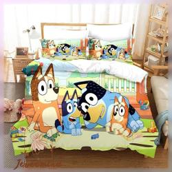 BlueyDad Bedding Set, BlueyDad Family Bedding Set, BlueyDadGift For Your Girlfriend Boyfriend Gift For Love Gift For Friend Best Valentine Present Holiday Gift
