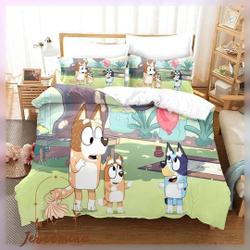 BlueyDad Family Bedding Set, BlueyDad Bedding Set, BlueyDad Duvet Cover, BlueyDad BedGift For Your Girlfriend Boyfriend Gift For Love Gift For Friend Best Valentine Present Holiday Gift