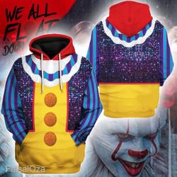 Pennywise Hoodie, Horror Halloween Character 3D Hoodie