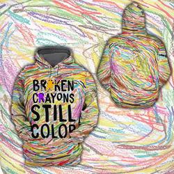 All Over Printed Broken Crayons Still Color Hoodie