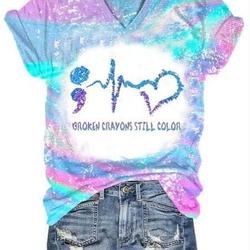 Broken Crayons Still Color Print Casual Tee Meaningful Gift For Family Gift For Boyfriend Valentine Gift