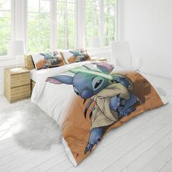 Disney Stitch Printing Three Piece Printed Fashion Pattern Bedding Set Gift For Your Girlfriend Boyfriend Gift For Love Gift For Friend Best Valentine Present Holiday Gift
