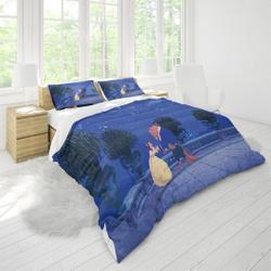 Beauty And The Beast Three Piece Printed Fashion Pattern Bedding Set Gift For Your Girlfriend Boyfriend Gift For Love Gift For Friend Best Valentine Present Holiday Gift