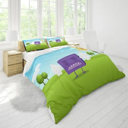 Big Block SingSong Three Piece Printed Fashion Pattern Bedding Set Gift For Your Girlfriend Boyfriend Gift For Love Gift For Friend Best Valentine Present Holiday Gift