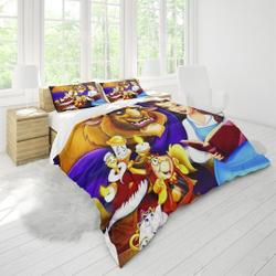 Beauty And The Beast Three Piece Printed Fashion Pattern Bedding Set Gift For Your Girlfriend Boyfriend Gift For Love Gift For Friend Best Valentine Present Holiday Gift