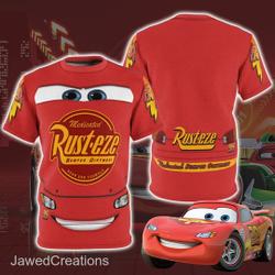 Cars Costume 3D Shirt, Car Shirts, Cars Movie Shirts, Disney Group 3D Shirt Meaningful Gift For Family Gift For Boyfriend Valentine Gift