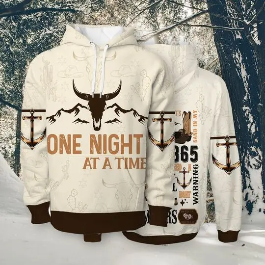 Hoodie Music 3D One Night At A Time 3D Hoodie Wallen Western 3D Hoodie