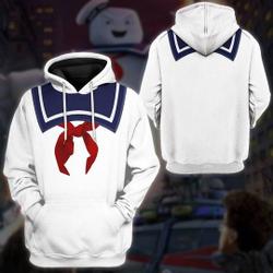 Marshmallow Monster Halloween 3D Hoodie, Iconic Giant Hunting Ghost Character Cosplay 3D Hoodie