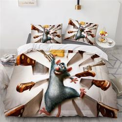 Ratatouille Printing Three Piece Bedding Set Gift For Your Girlfriend Boyfriend Gift For Love Gift For Friend Best Valentine Present Holiday Gift