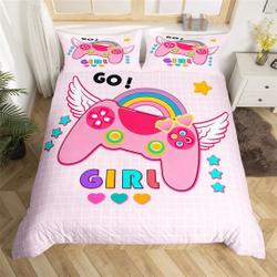 Pink Gamepad Duvet Cover, Video Game Controller Bedding Set Gift For Your Girlfriend Boyfriend Gift For Love Gift For Friend Best Valentine Present Holiday Gift