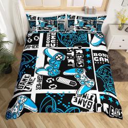 Game Pad Reversible Print Duvet Cover, Video Game Controller Joypad Kids Bedding Set Gift For Your Girlfriend Boyfriend Gift For Love Gift For Friend Best Valentine Present Holiday Gift