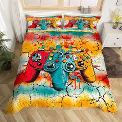 Game Pad Duvet Cover for Kids Boys, Video Game Controller Bedding Set Gift For Your Girlfriend Boyfriend Gift For Love Gift For Friend Best Valentine Present Holiday Gift